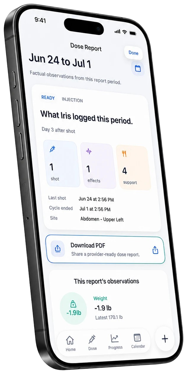 Iris dose report screen